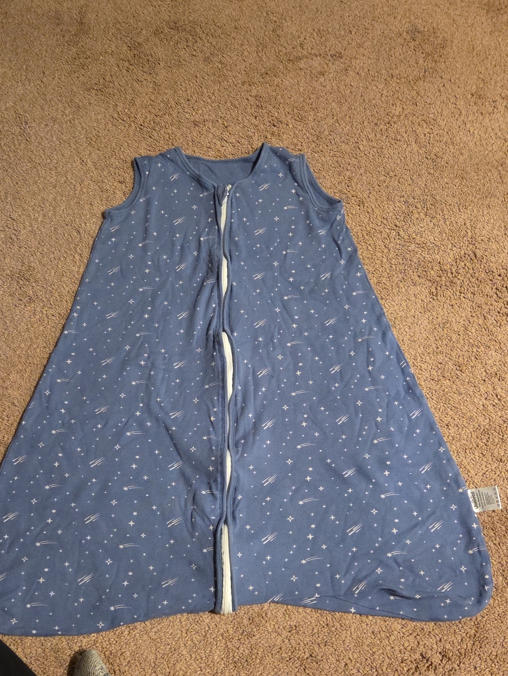 Blue Sleeveless Kids Sleep Sack Pajamas - Star Pattern